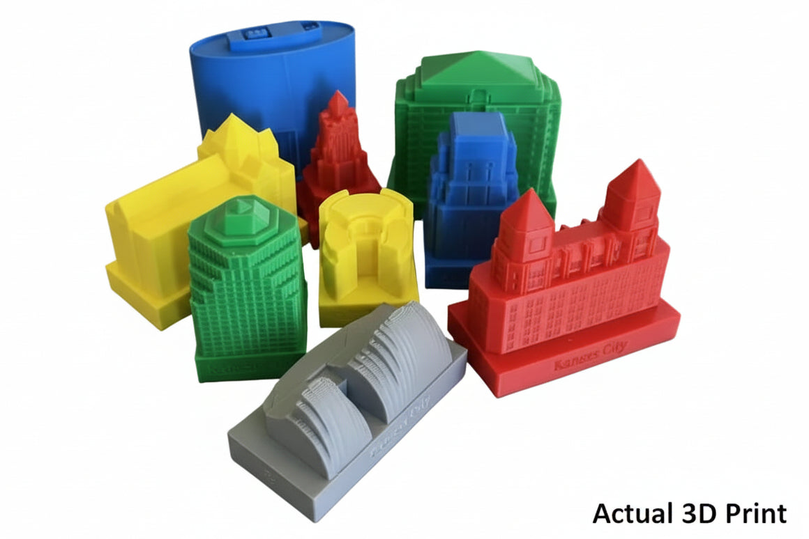 Full-sized Kansas City Building Caps and Landmark Bundle