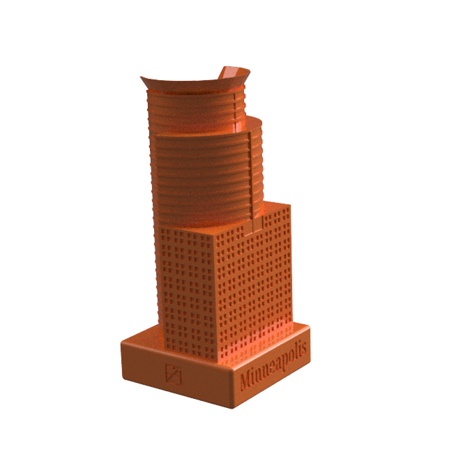 Collectible #15 - Capella Tower (Minneapolis, MN) Orange Premium Building Cap