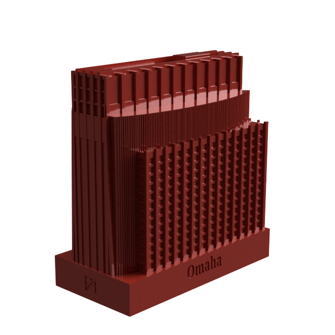 Collectible #02 - First National Bank Tower (Omaha, NE USA) Red Premium Building Cap