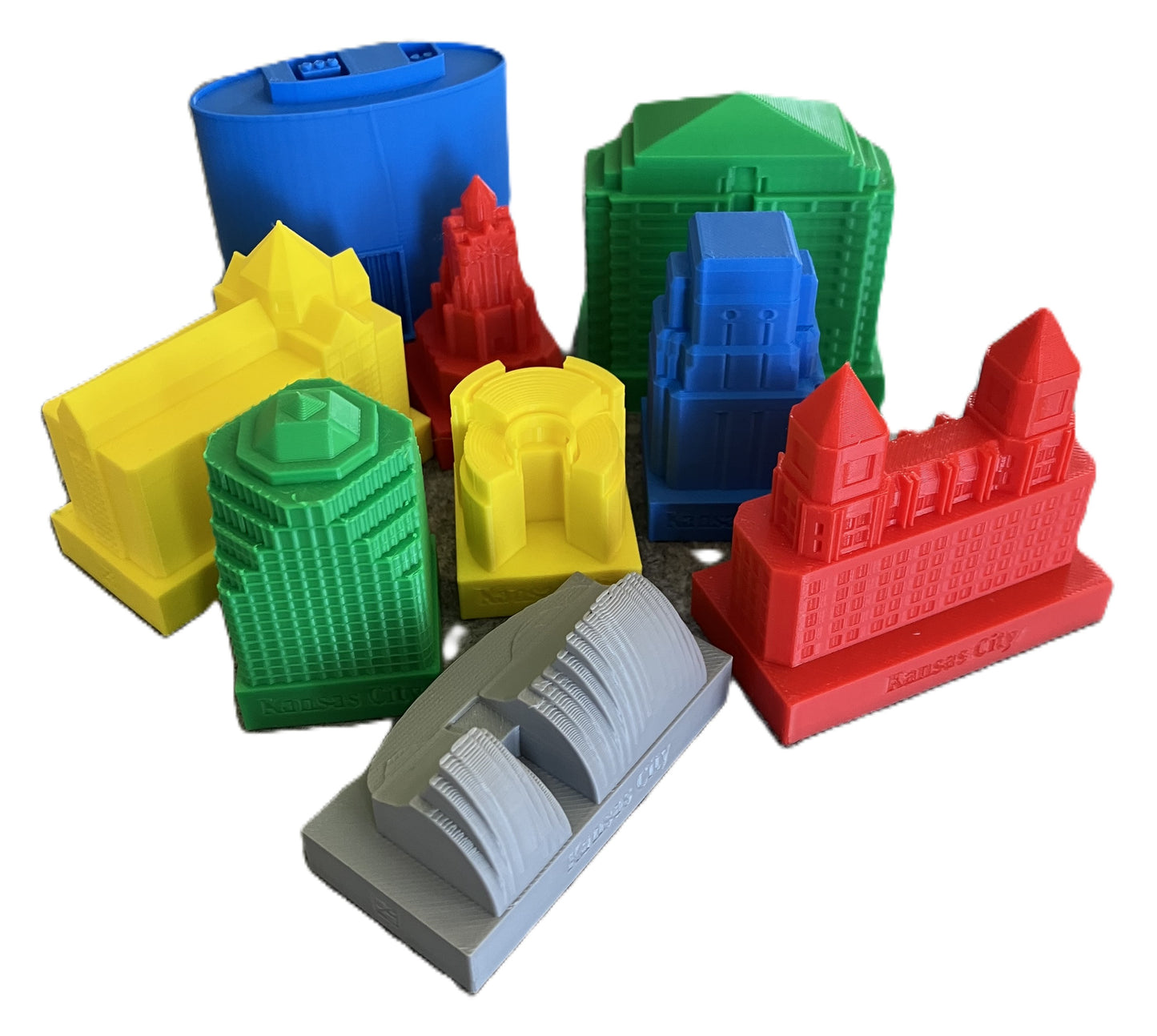 Full-sized Kansas City Building Caps and Landmark Bundle